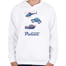 PRINTFASHION Retro rendőr - Gyerek kapucnis pulóver - Fehér gyerek pulóver, kardigán