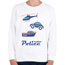 PRINTFASHION Retro rendőr - Gyerek pulóver - Fehér
