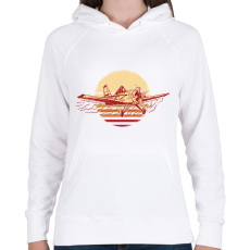 PRINTFASHION Retro repülő - Női kapucnis pulóver - Fehér