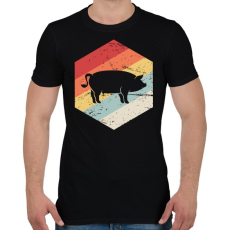 PRINTFASHION Retro sertés, disznó - Férfi póló - Fekete