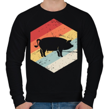 PRINTFASHION Retro sertés, disznó - Férfi pulóver - Fekete férfi pulóver, kardigán