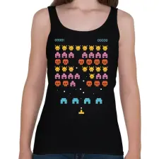 PRINTFASHION Retro space video game - Női atléta - Fekete női trikó