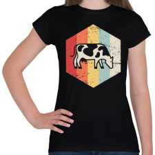 PRINTFASHION Retro szarvasmarha - Női póló - Fekete női póló