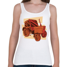 PRINTFASHION Retro traktor - Női atléta - Fehér