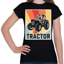 PRINTFASHION Retro Traktor - Női póló - Fekete női póló