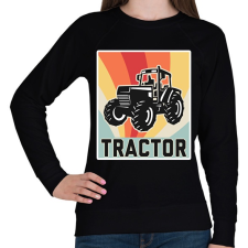 PRINTFASHION Retro Traktor - Női pulóver - Fekete női pulóver, kardigán