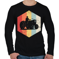 PRINTFASHION Retro traktoros - Férfi hosszú ujjú póló - Fekete