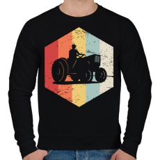 PRINTFASHION Retro traktoros - Férfi pulóver - Fekete