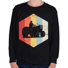 PRINTFASHION Retro traktoros - Gyerek pulóver - Fekete gyerek pulóver, kardigán