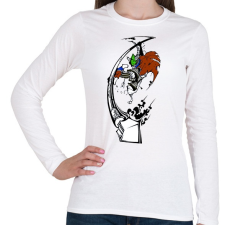 PRINTFASHION Retro warrior - Női hosszú ujjú póló - Fehér női póló