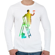 PRINTFASHION RGB Festő-Mester - Férfi hosszú ujjú póló - Fehér férfi póló