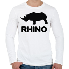 PRINTFASHION Rhino  - Férfi hosszú ujjú póló - Fehér férfi póló