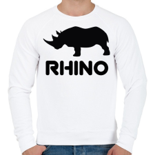 PRINTFASHION Rhino  - Férfi pulóver - Fehér férfi pulóver, kardigán