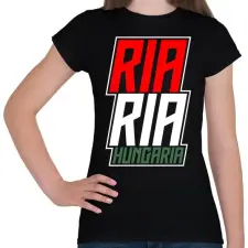 PRINTFASHION Ria-Ria-Hungária - Női póló - Fekete női póló
