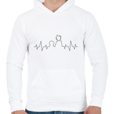 PRINTFASHION Rick és Morty heartbeat fekete - Férfi kapucnis pulóver - Fehér