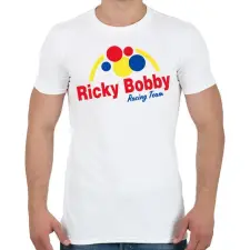 PRINTFASHION Ricky Bobby Racing Team - Férfi póló - Fehér férfi póló