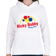 PRINTFASHION Ricky Bobby Racing Team - Női kapucnis pulóver - Fehér