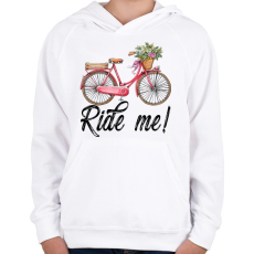 PRINTFASHION Ride me! - Gyerek kapucnis pulóver - Fehér