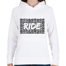 PRINTFASHION RIDE - Női kapucnis pulóver - Fehér női pulóver, kardigán