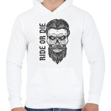 PRINTFASHION Ride or Die - Férfi kapucnis pulóver - Fehér férfi pulóver, kardigán