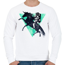 PRINTFASHION Ride the universe - Férfi pulóver - Fehér