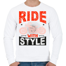PRINTFASHION Ride With Style Red - Férfi pulóver - Fehér