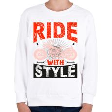 PRINTFASHION Ride With Style Red - Gyerek pulóver - Fehér