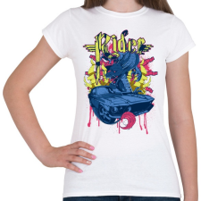 PRINTFASHION rider autó - Női póló - Fehér női póló