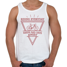 PRINTFASHION Riding everyday - Férfi atléta - Fehér atléta, trikó