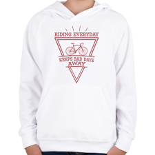 PRINTFASHION Riding everyday - Gyerek kapucnis pulóver - Fehér gyerek pulóver, kardigán