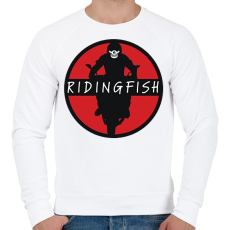 PRINTFASHION Ridingfish - Férfi pulóver - Fehér