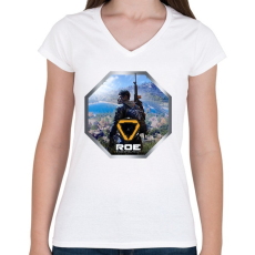 PRINTFASHION Ring of Elysium ikon Logó - Női V-nyakú póló - Fehér