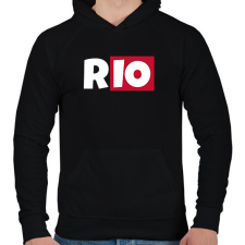 PRINTFASHION RIO - Férfi kapucnis pulóver - Fekete férfi pulóver, kardigán