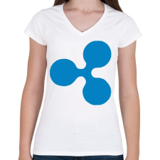 PRINTFASHION Ripple - Női V-nyakú póló - Fehér női póló