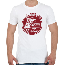 PRINTFASHION Rise and rodeo - Férfi póló - Fehér