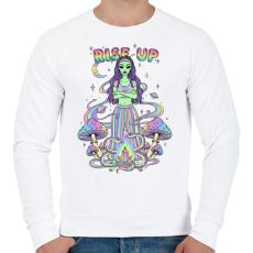 PRINTFASHION rise up - Férfi pulóver - Fehér