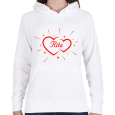 PRINTFASHION Rita - Női kapucnis pulóver - Fehér