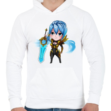 PRINTFASHION Riven - Férfi kapucnis pulóver - Fehér férfi pulóver, kardigán