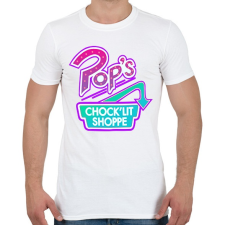 PRINTFASHION Riverdale Pop's Chock'Lit Shoppe Synthwave - Férfi póló - Fehér férfi póló