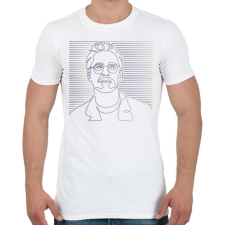 PRINTFASHION Robert Downey Jr. - Vonalas - Férfi póló - Fehér férfi póló