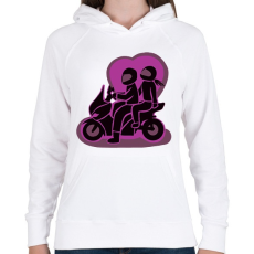 PRINTFASHION robiketten - Női kapucnis pulóver - Fehér