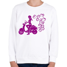 PRINTFASHION Robogós lány - Gyerek pulóver - Fehér gyerek pulóver, kardigán