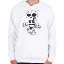 PRINTFASHION Robot-koponya - Gyerek kapucnis pulóver - Fehér gyerek pulóver, kardigán