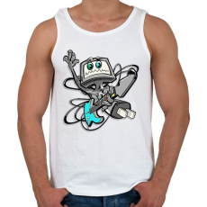 PRINTFASHION Robot Rock - Férfi atléta - Fehér