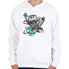 PRINTFASHION Robot Rock - Gyerek kapucnis pulóver - Fehér gyerek pulóver, kardigán