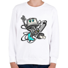 PRINTFASHION Robot Rock - Gyerek pulóver - Fehér gyerek pulóver, kardigán