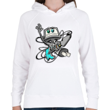 PRINTFASHION Robot Rock - Női kapucnis pulóver - Fehér női pulóver, kardigán