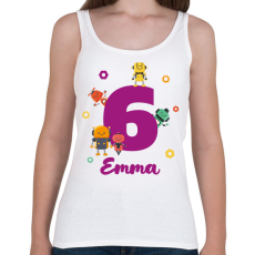 PRINTFASHION Robotos születésnap - Névvel - Női atléta - Fehér