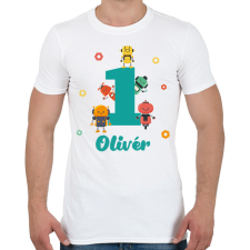 PRINTFASHION Robotos szülinap - Névvel - Férfi póló - Fehér férfi póló