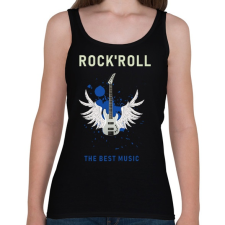 PRINTFASHION rock and roll3 - Női atléta - Fekete női trikó